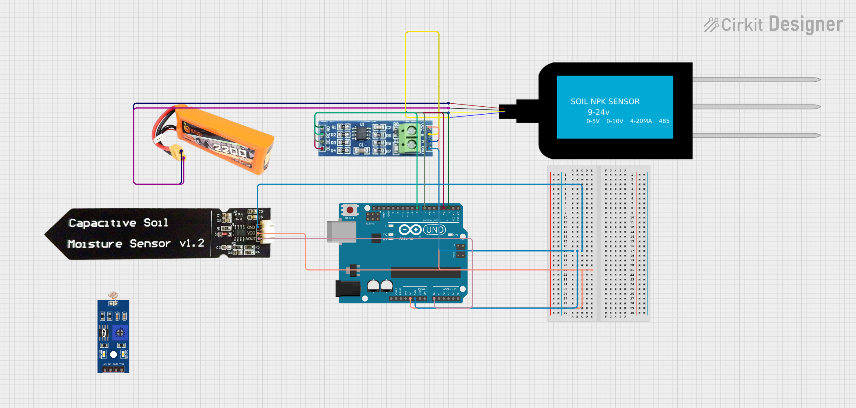 Image of NPK final: A project utilizing NPK Soil Sensor in a practical application