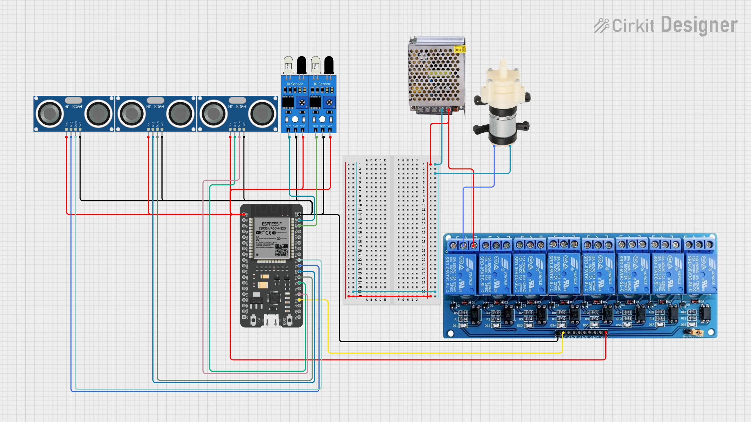 Image of Pump and Sensors: A project utilizing Mini Diaphragm Water Pump in a practical application