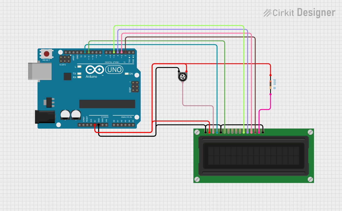 Image of Arduino LCD Display with Trimmer Potentiometer Control