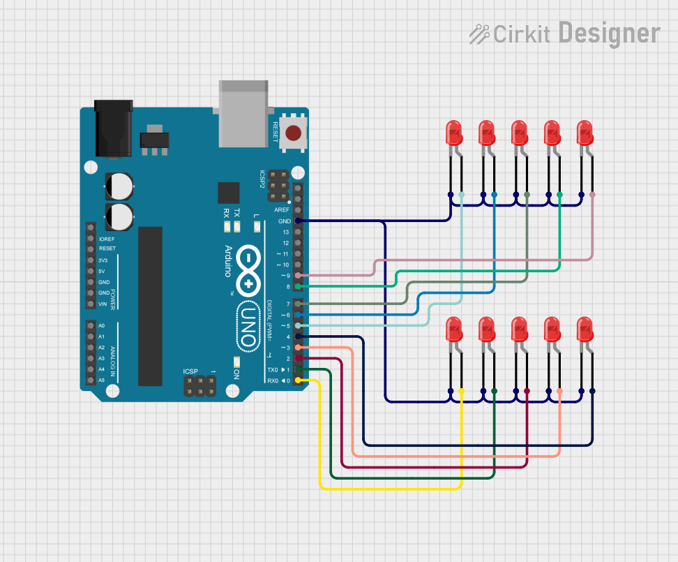 Image of Test led string: A project utilizing 10 Segment LED RED| in a practical application