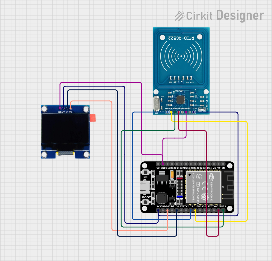 Image of RFID_OLED_ESP32: A project utilizing ICSP PINS in a practical application