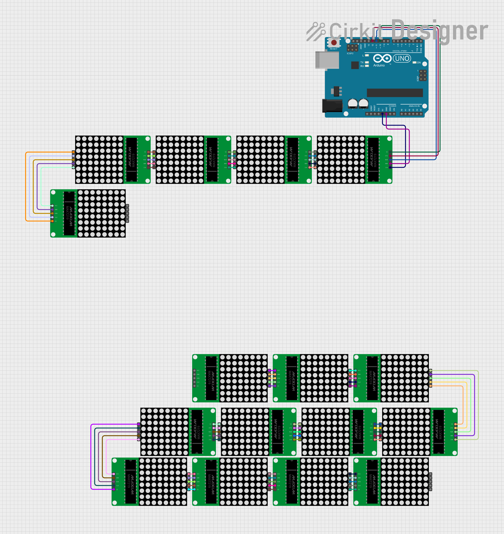 Image of Test matrix with pixel moving: A project utilizing Adafruit NeoPixel NeoMatrix 8x8 in a practical application