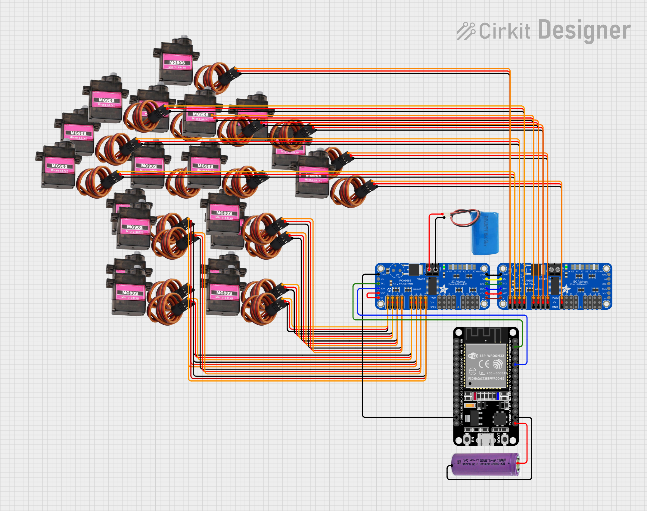 Image of Esp32_RHumanoide19GL: A project utilizing Servo mg90s in a practical application