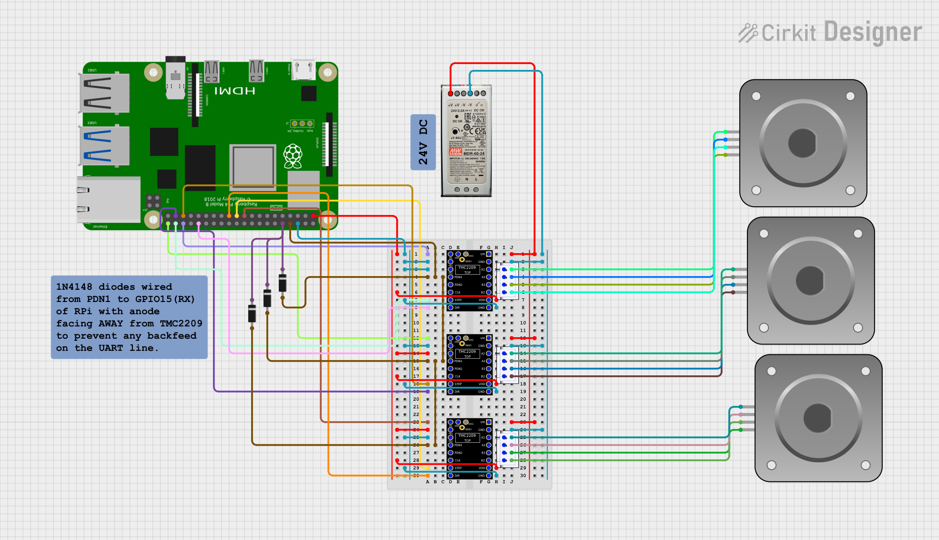 Image of Copy of Tri-Z Steppers via RPi: A project utilizing Bipolar Stepper Motor (NEMA 17) in a practical application