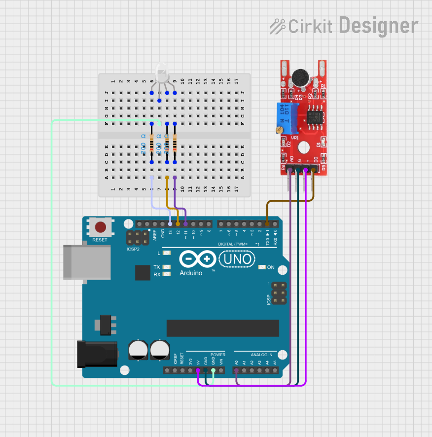 Image of Voice Sensor with RGB: A project utilizing KY-020 in a practical application