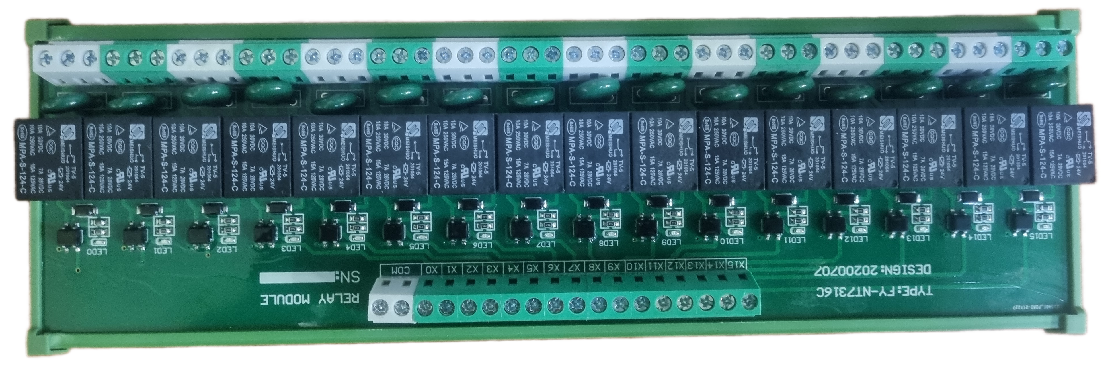 Image of T73 Series 16 Channel 24V Relay - DIN Rail