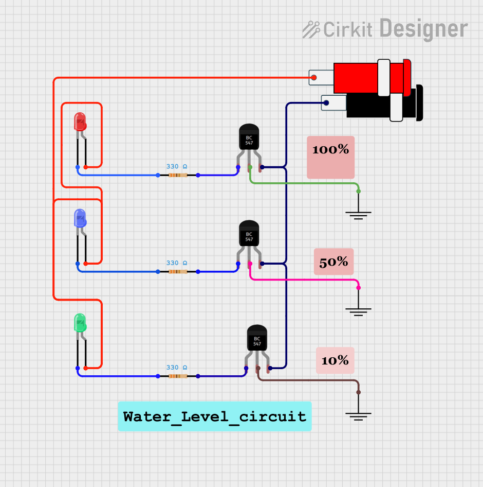 Image of Water_Level_Circuit: A project utilizing bc547 in a practical application