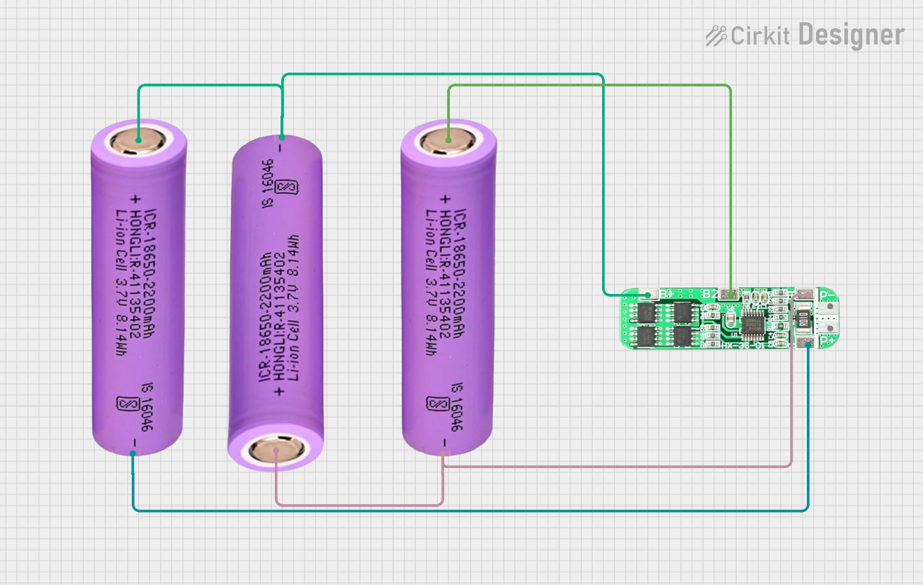 Image of 3S 18650 Battery Pack with Protection Board for Safe Charging