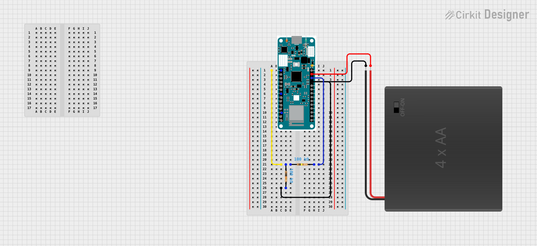 Image of voltqge divider: A project utilizing Arduino Mkr Zero in a practical application