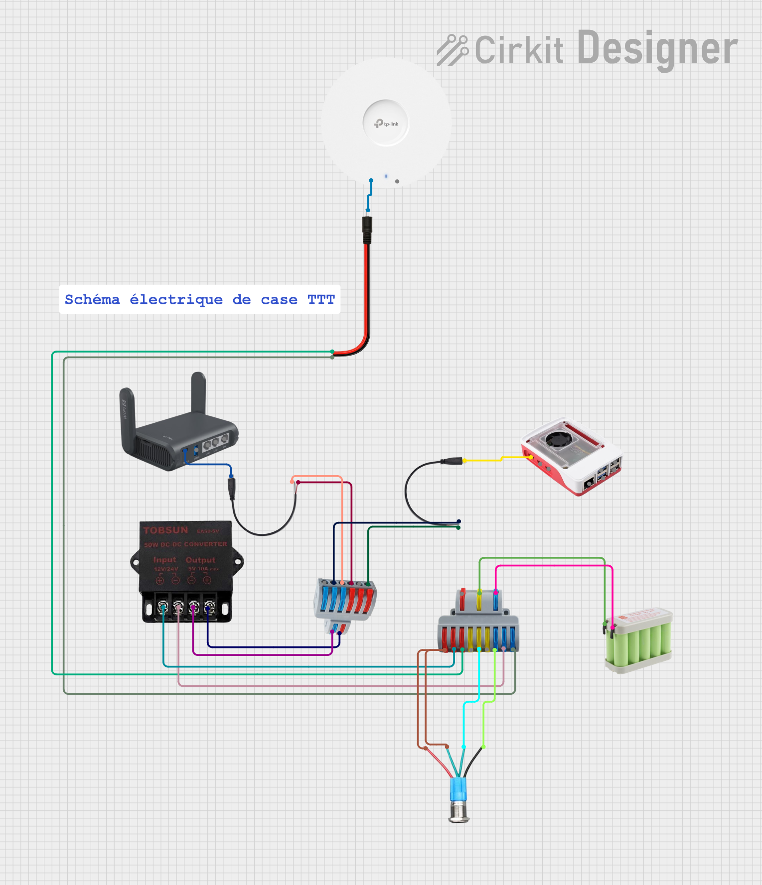 Image of Schéma électrique de case TTT: A project utilizing TP-Link Router in a practical application