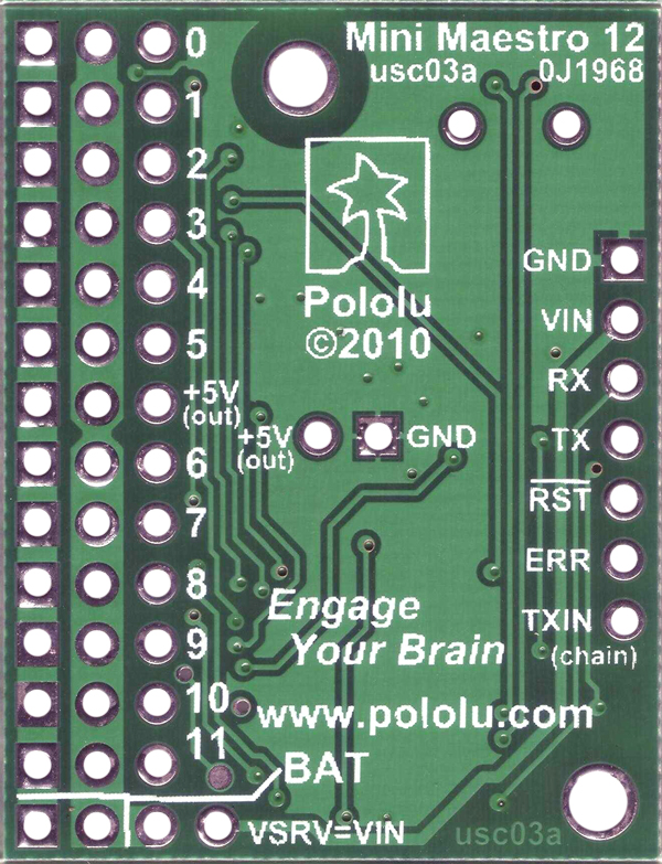 Image of Mini Maestro 12-Channel USB Servo Controller