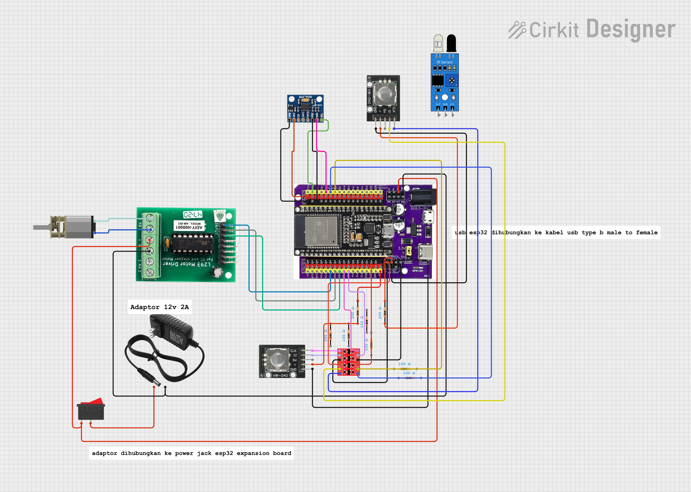 Image of Rangkaian Alat Peraga Crank Rocker Wiper: A project utilizing lm324 in a practical application