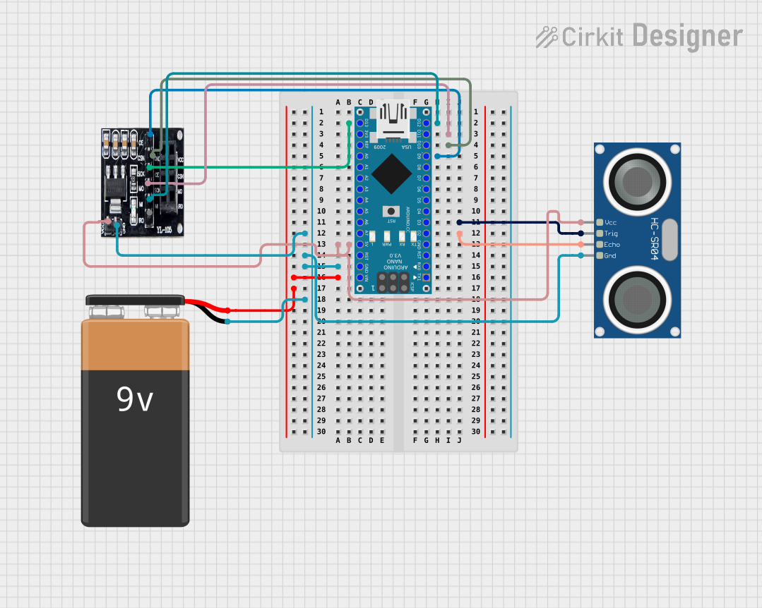 Image of transmitter_circuit: A project utilizing JSN-SR04T Ultrasonic Sensor in a practical application