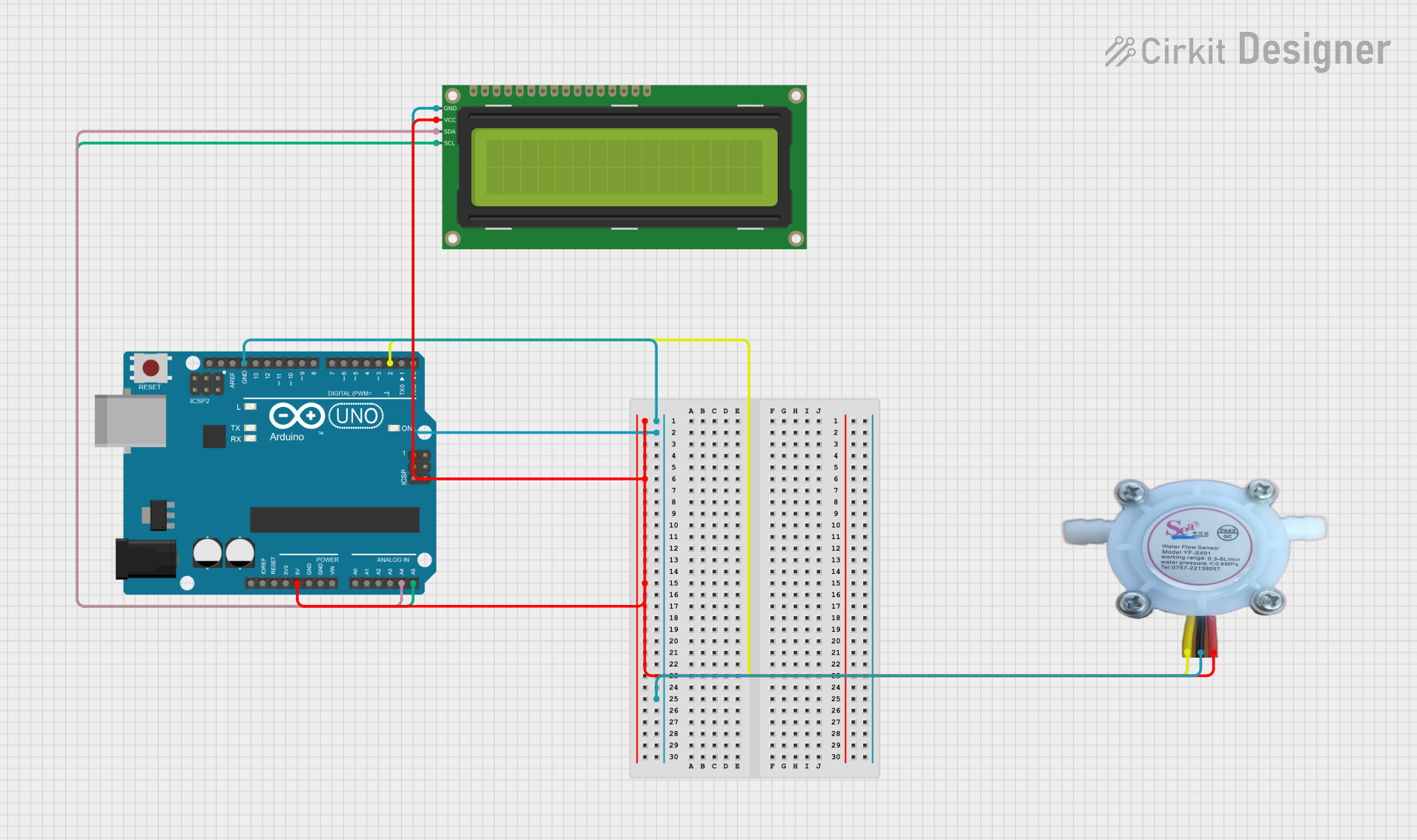 Image of Water Volume Meter: A project utilizing water flow sensor in a practical application