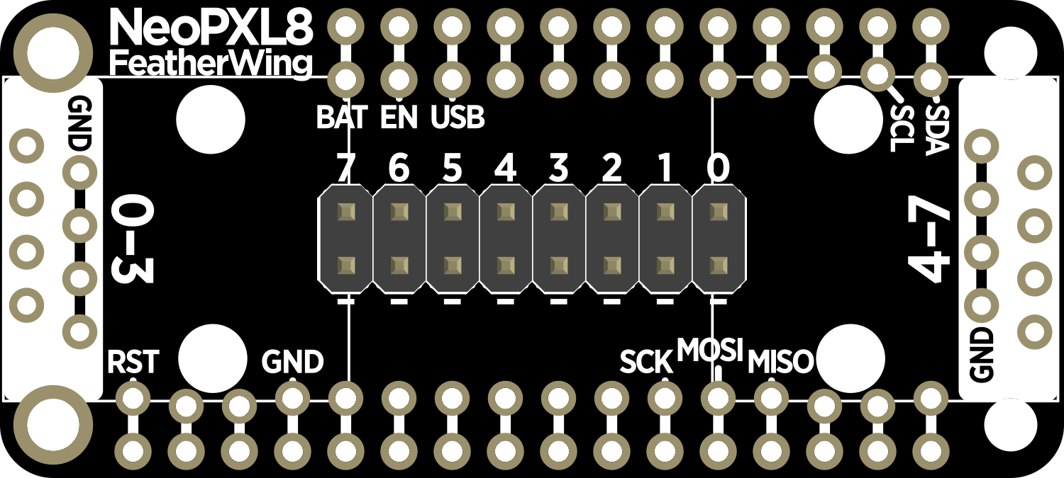 Image of Adafruit NeoPXL8 FeatherWing