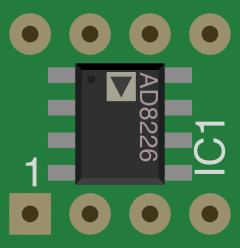 Image of AD8226 Instrumentation Amplifier on DIP Adapter
