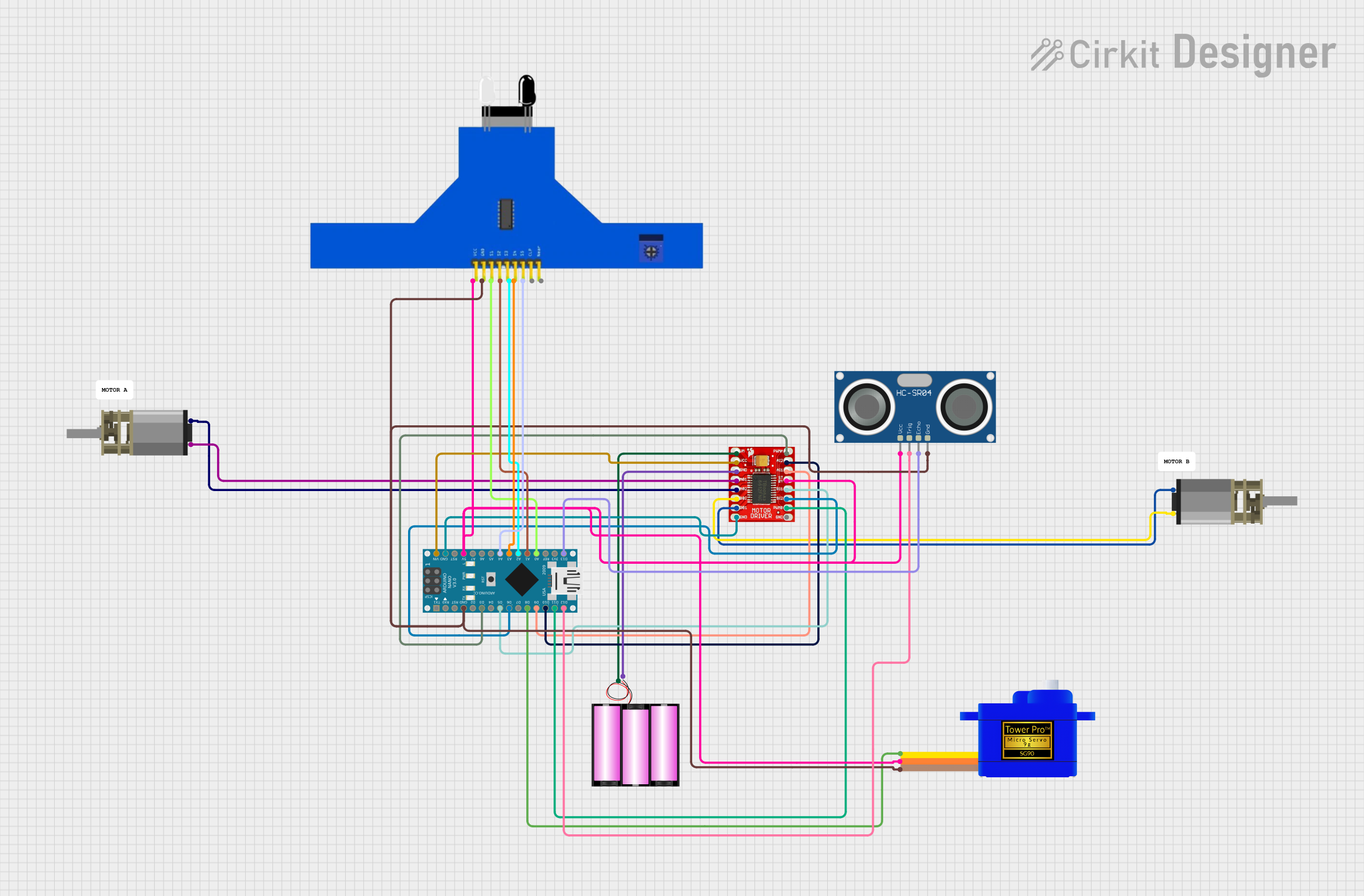 Image of SENTINELS CIRCUIT : A project utilizing TB6612FNG Motor Driver in a practical application