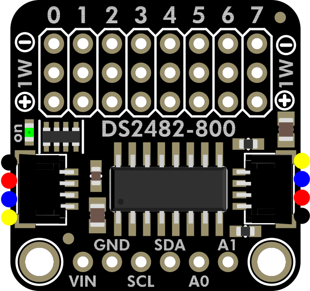 Image of Adafruit DS2482S-800 8 Channel I2C to 1-Wire Bus Adapter