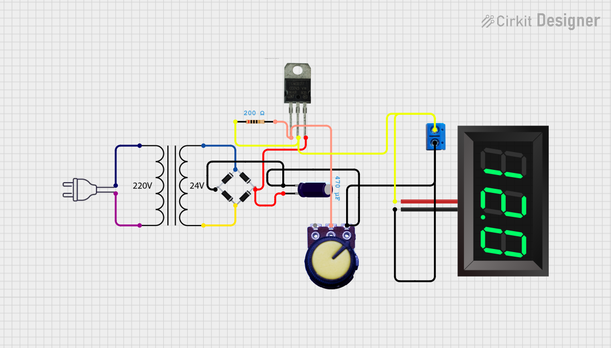 Image of DC variable Power  Supply: A project utilizing Power Transformer (220V to 24V) in a practical application