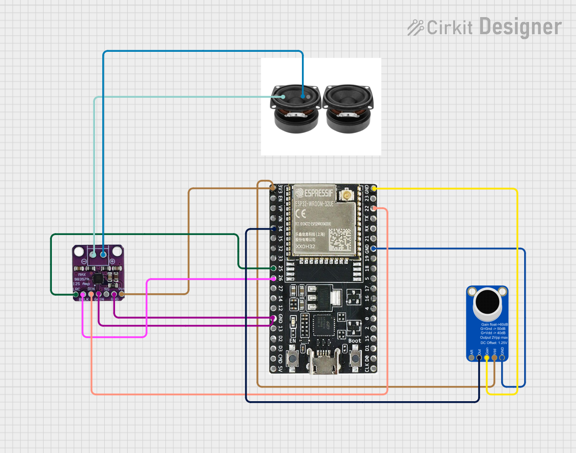 Image of resona : A project utilizing Adafruit MAX98306 Stereo 3.7W Class D Audio Amplifier in a practical application