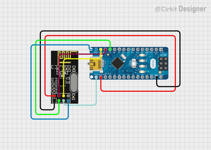 Image of Arduino Nano and NRF24L01 Wireless Communication Module