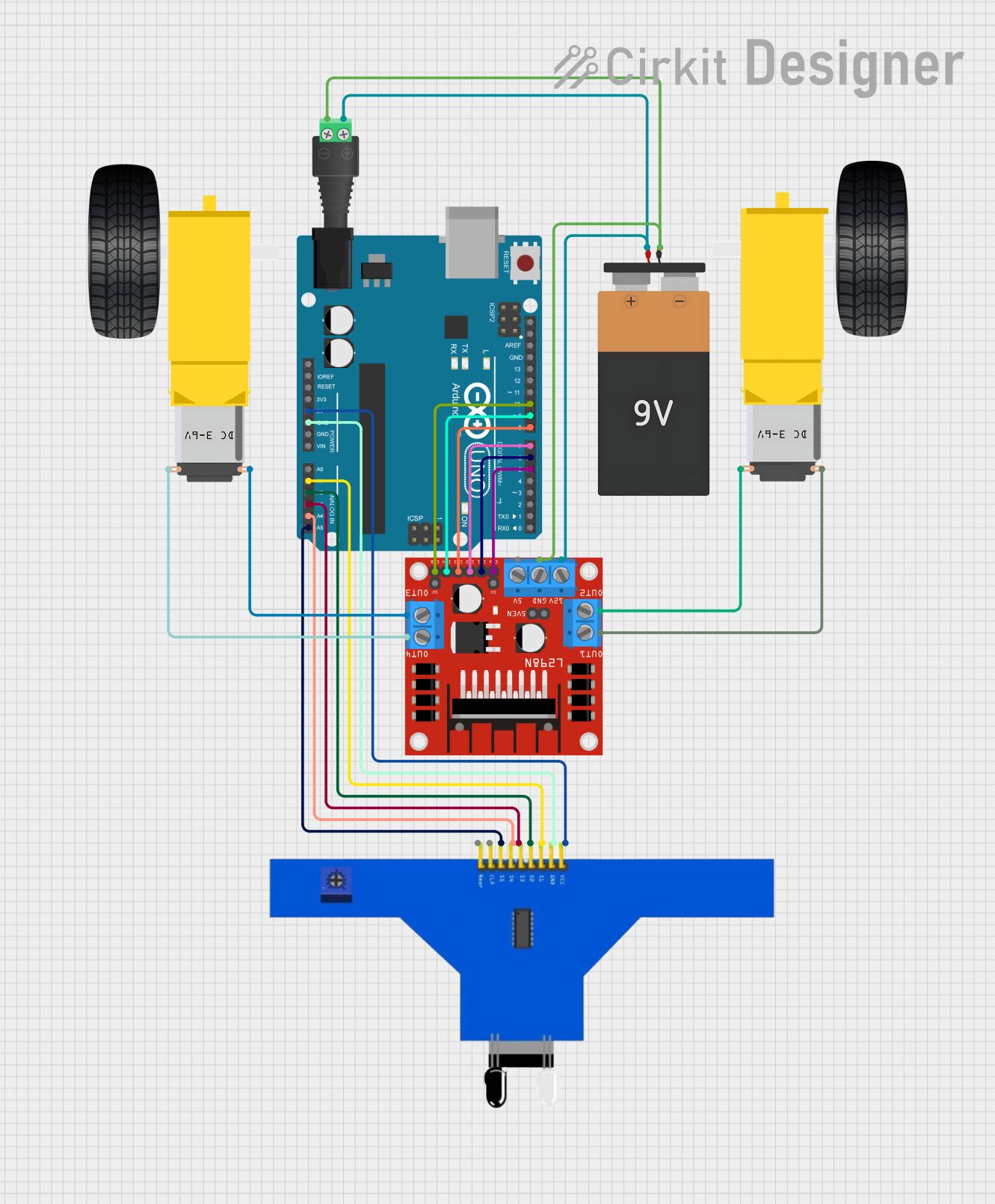 Image of xe do line: A project utilizing motor and wheels in a practical application