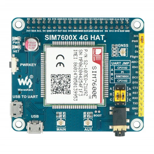 Image of  SIM7600E-H LTE GPS HAT 
