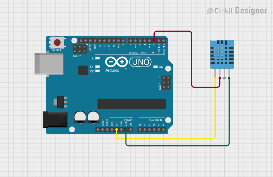 Image of DHT11: A project utilizing DHT11 Humitidy and Temperature Sensor in a practical application