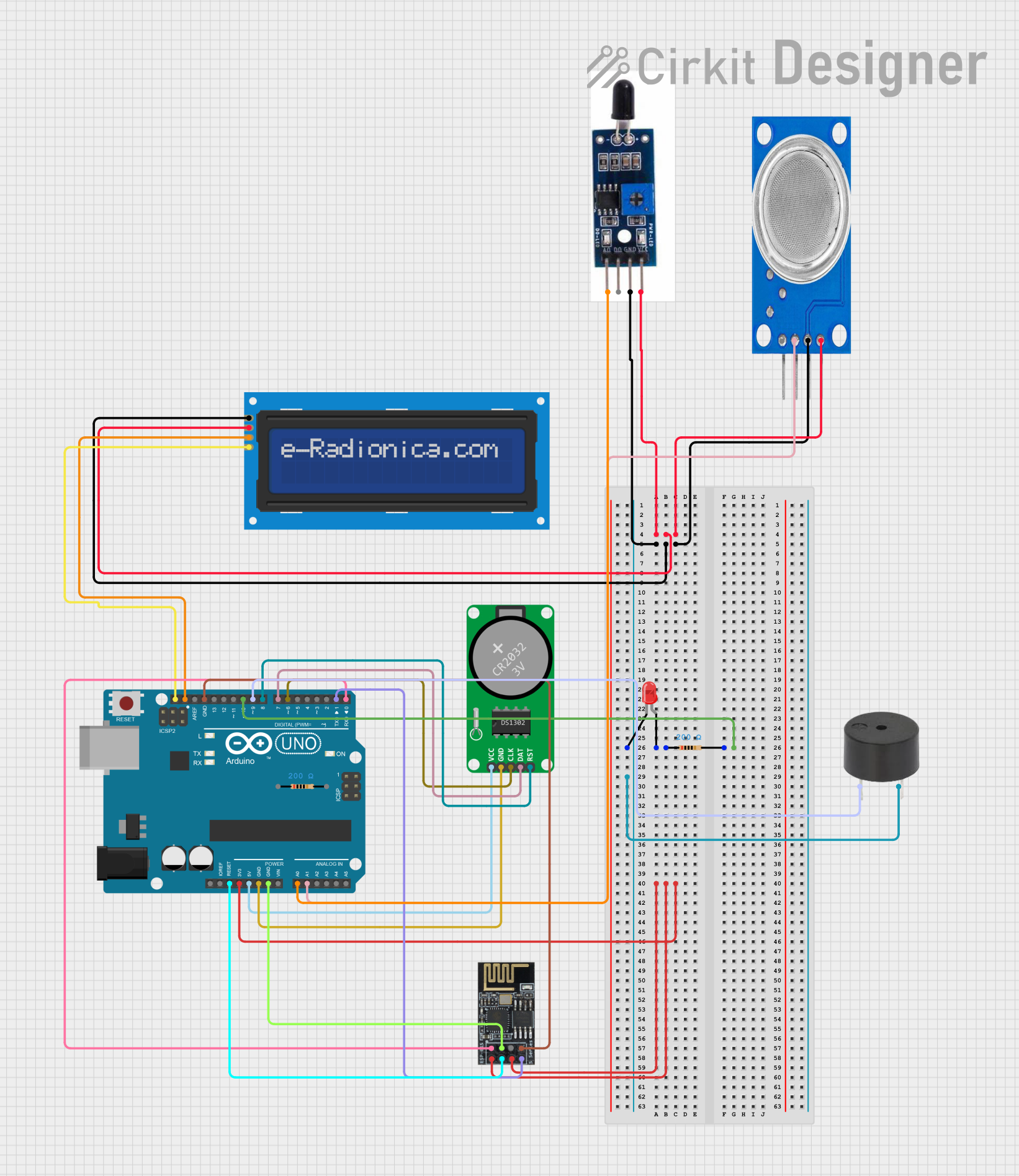 Image of fire and smoke detection: A project utilizing FLAME SENSOR  in a practical application