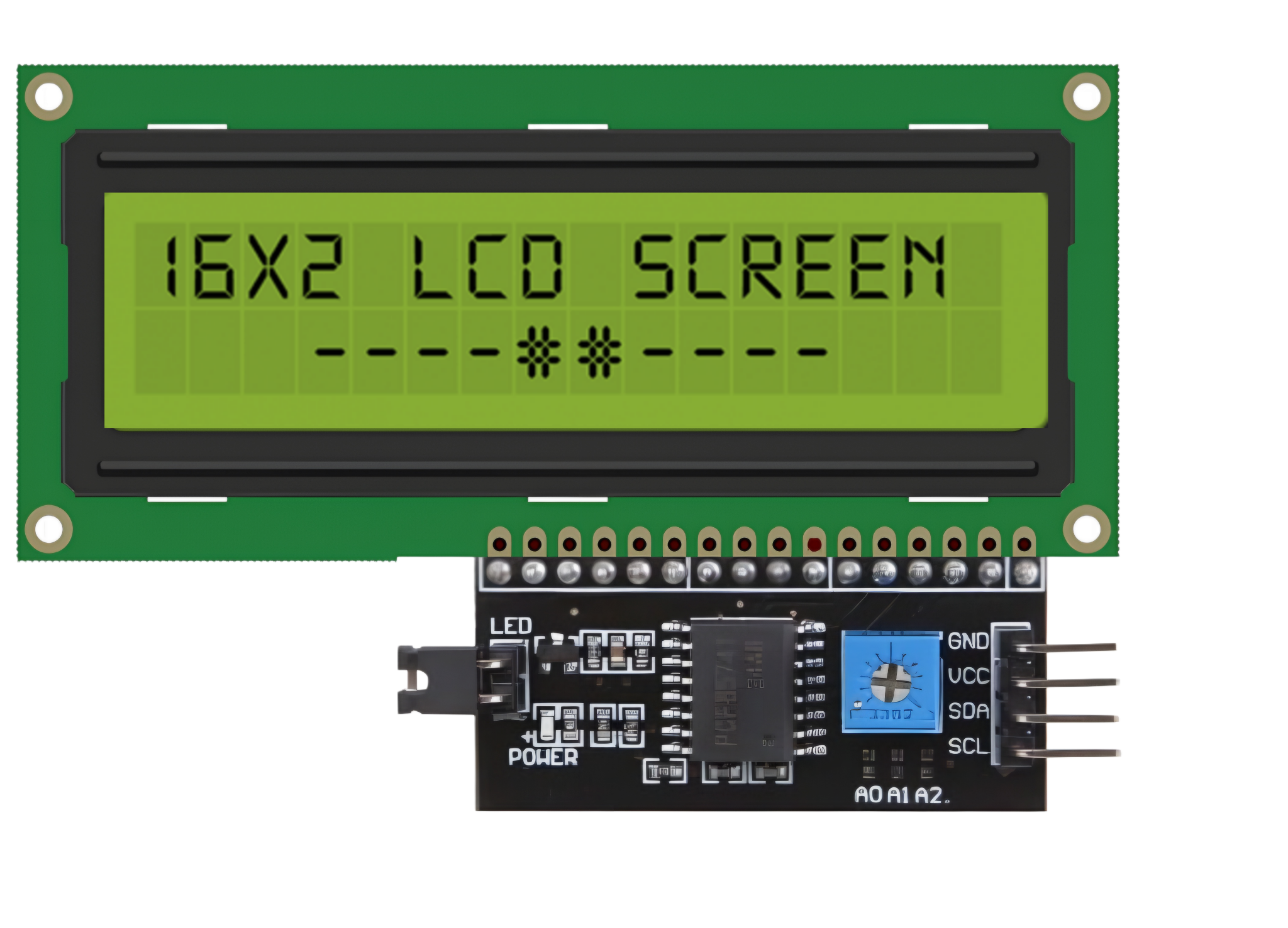 Image of LCD 16x2 attached i2c