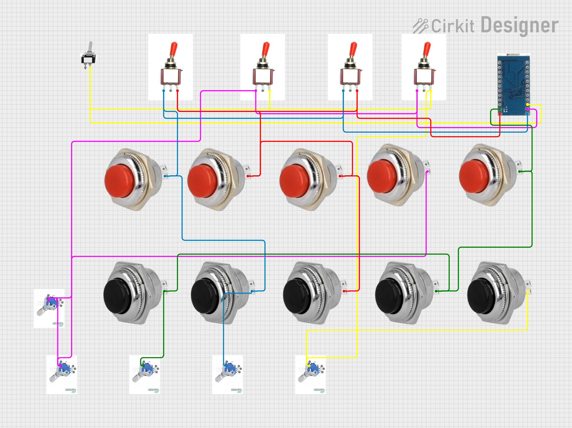 Image of Arduino-Controlled Input Panel with Momentary and Toggle Switches