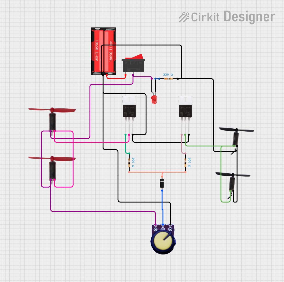 Image of Simple Drone: A project utilizing MOS FET Trigger Drive Switch - flipped in a practical application