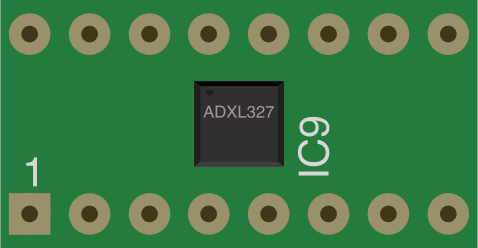 Image of ADXL327 3-Axis Accelerometer on DIP Adapter