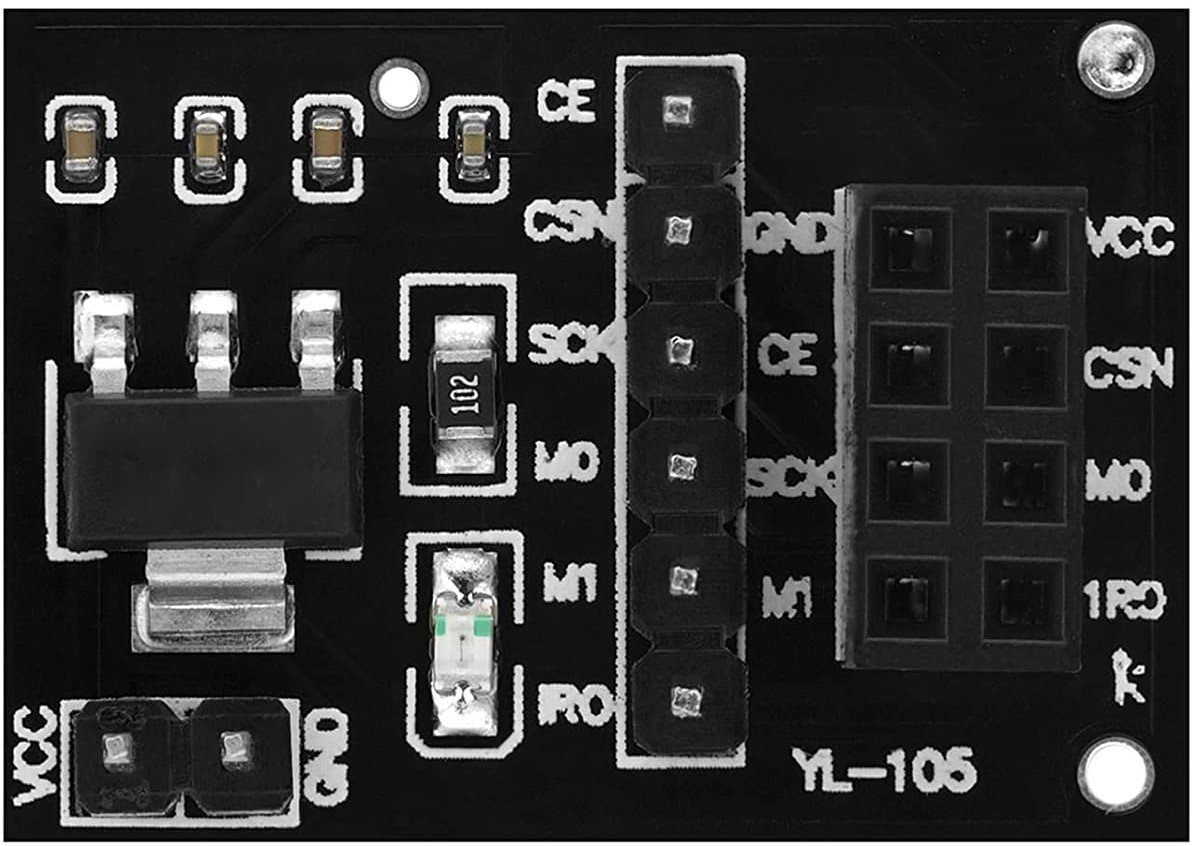 Image of Adapter mit AMS1117 für NRF24L01 Wireless RF Transceiver Modul 2,4 GHz mit 8Pins