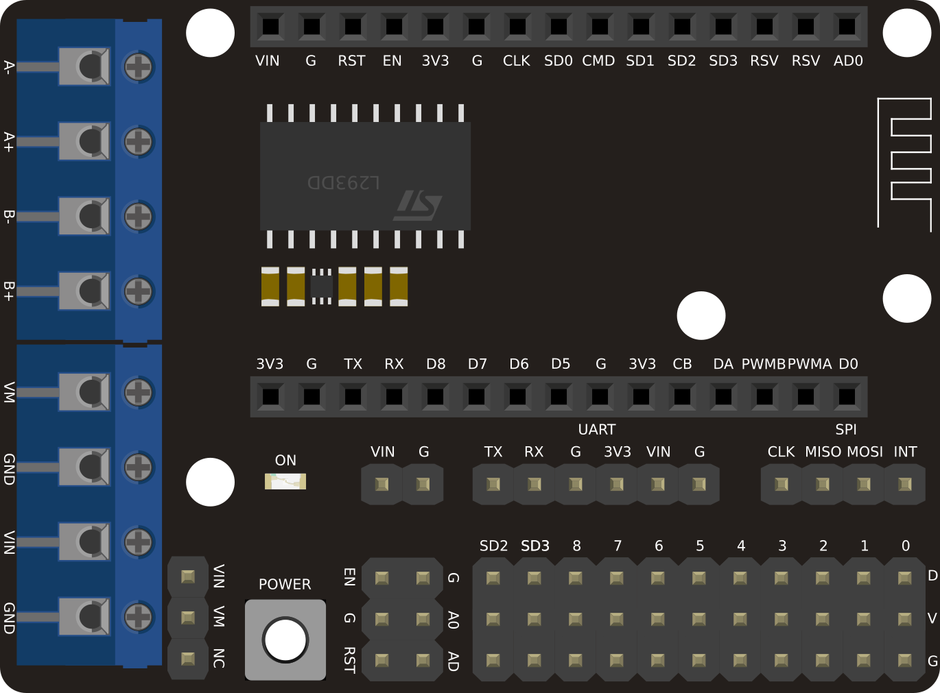 Image of esp12e motor shield