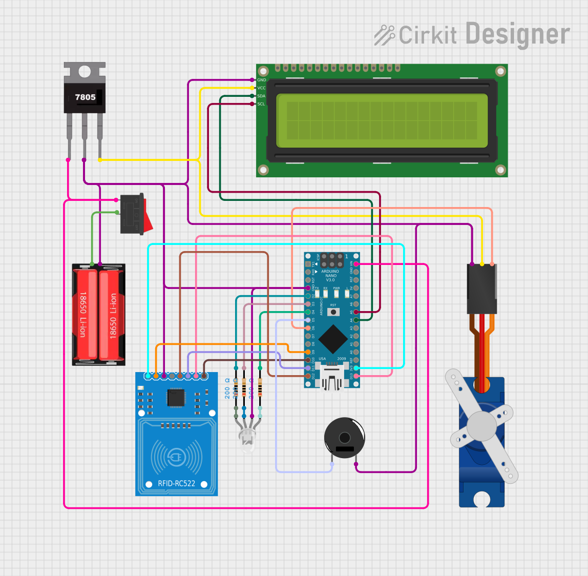 Image of Smart Door Lock Using RFID: A project utilizing SparkFun Simultaneous RFID Reader - M6E Nano in a practical application