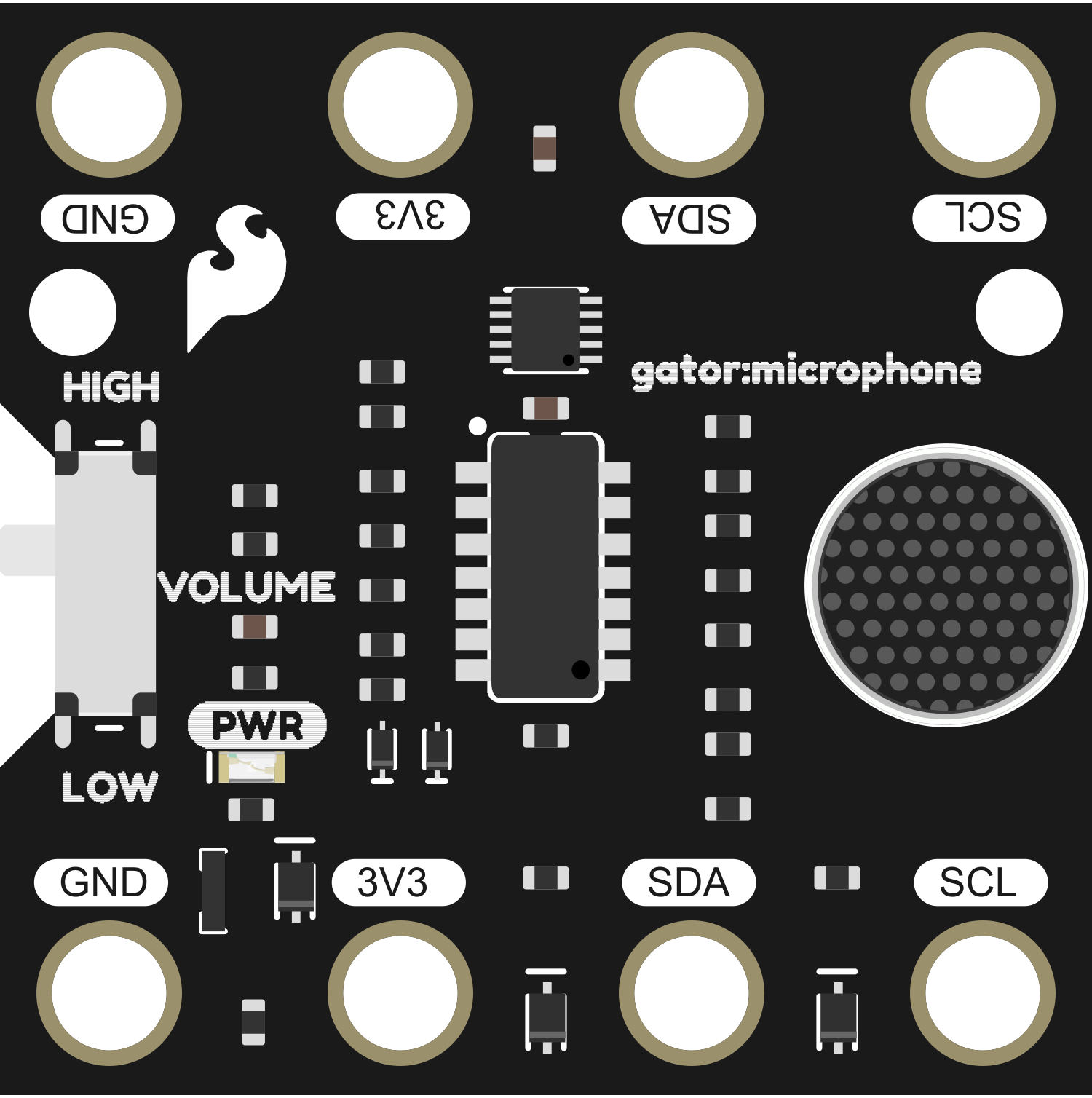 Image of SparkFun gator:microphone - micro:bit Accessory Board