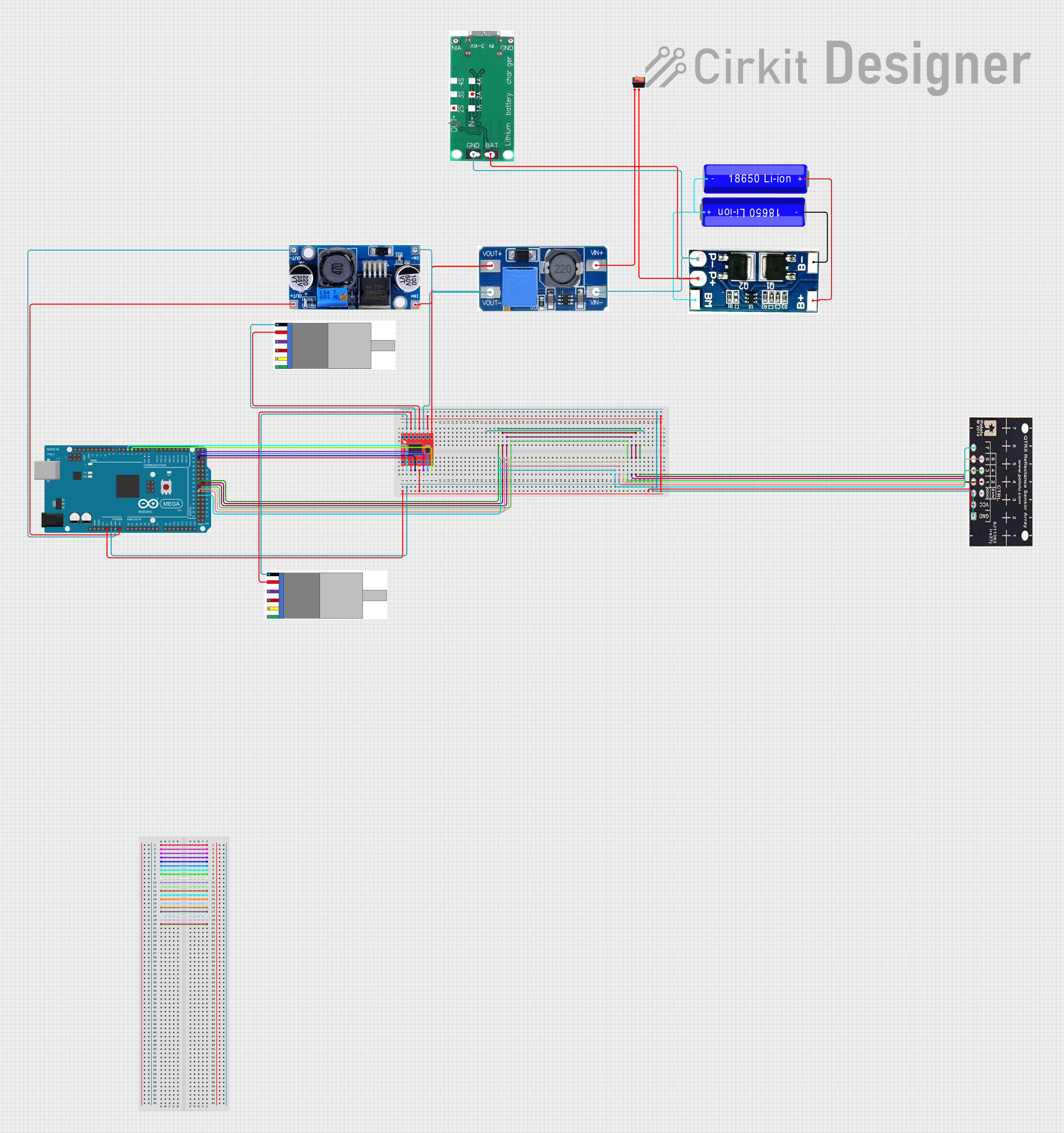 Image of PID Line Following Robot (No ESP32 or US): A project utilizing 18650 in holder in a practical application