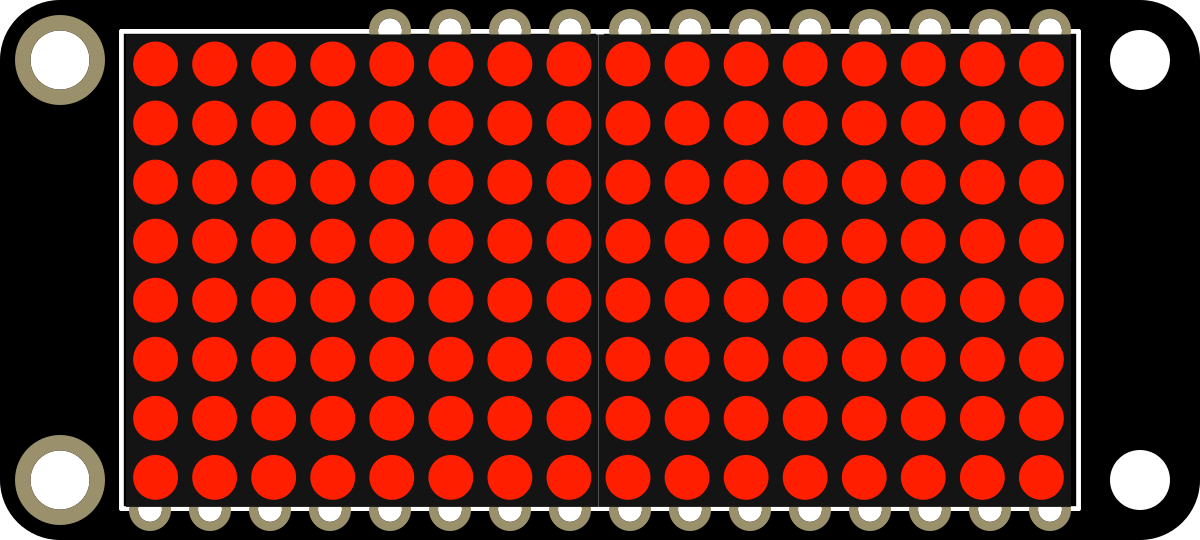 Image of Adafruit 8x16 LED Matrix FeatherWing - Red
