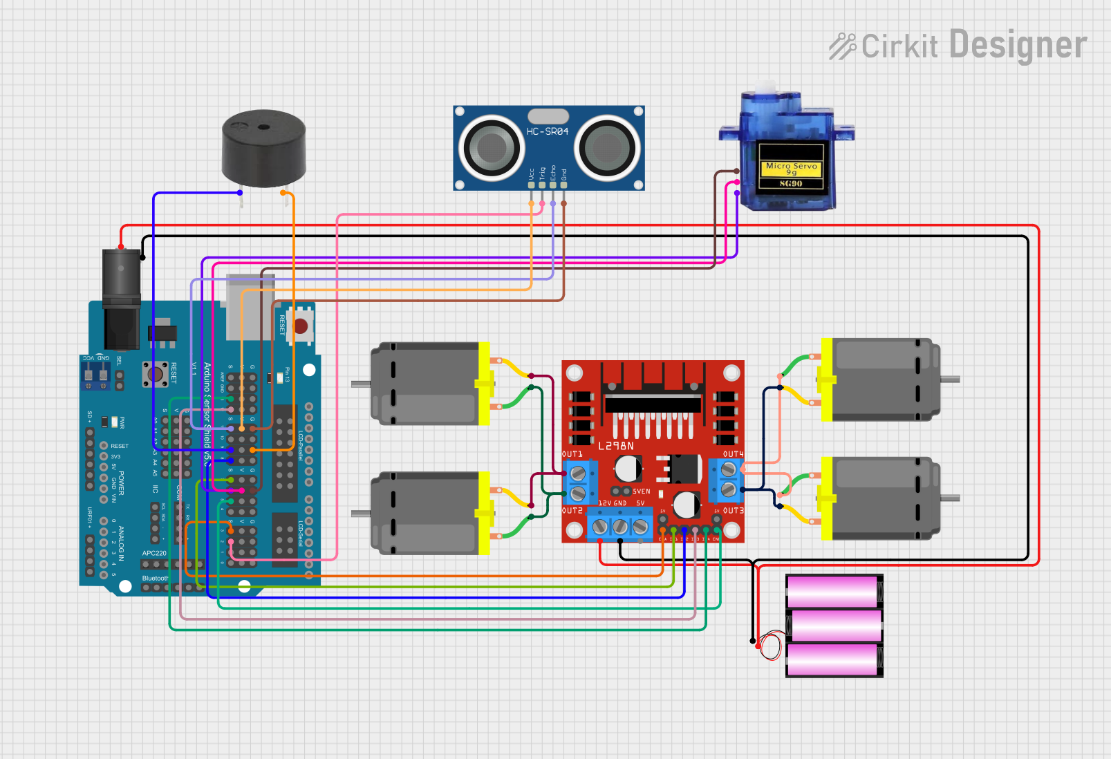 Image of Robo: A project utilizing uno_shield_L298N in a practical application
