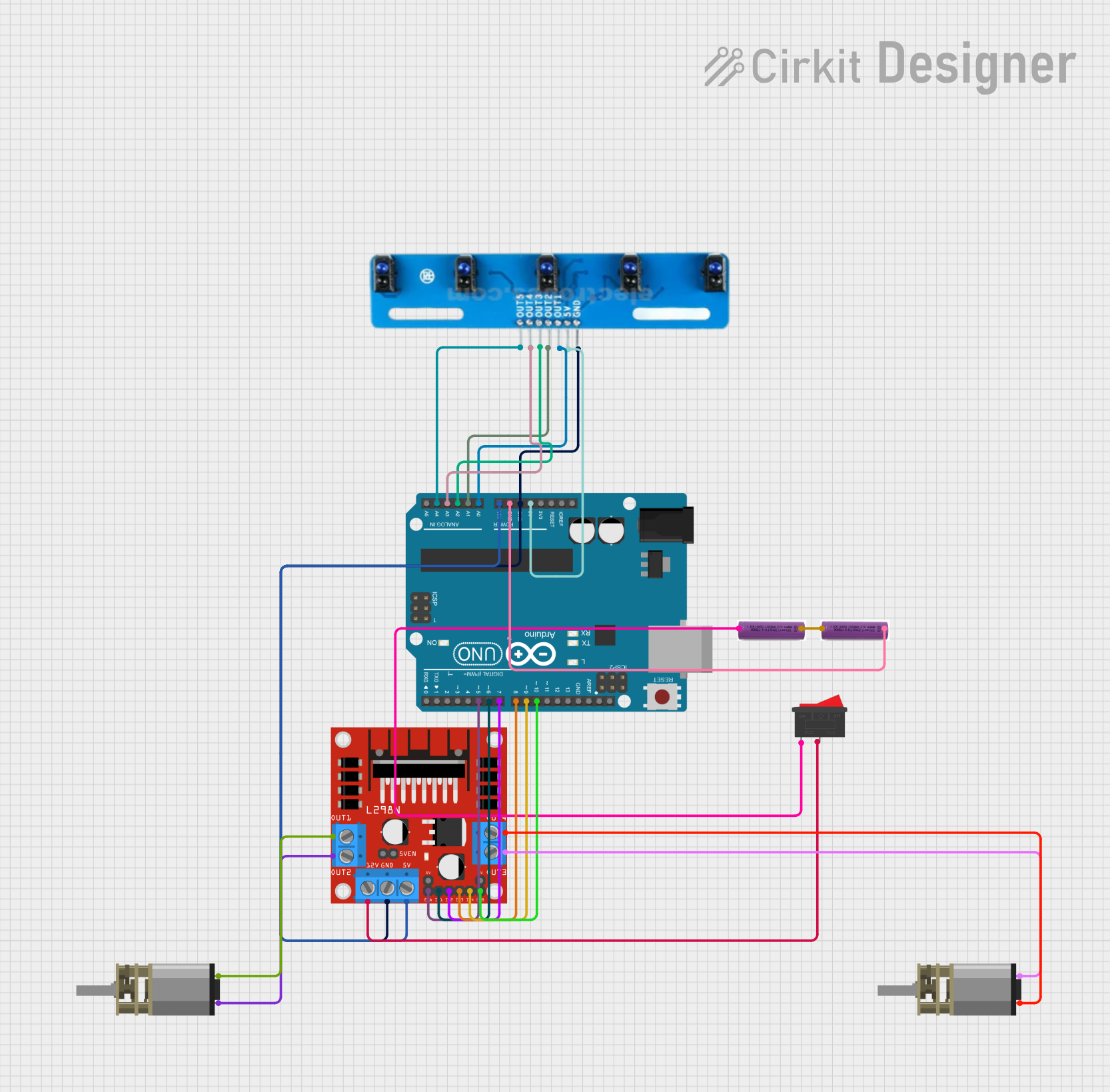 Image of ONE: A project utilizing 5 channel IR array in a practical application