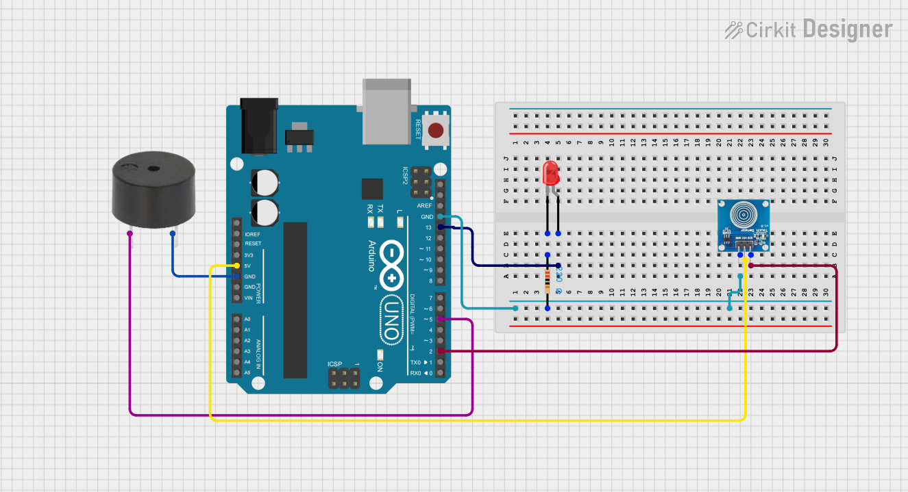 Image of touch sensor controlled led: A project utilizing D in a practical application