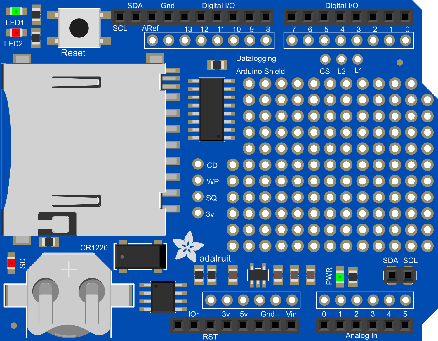 Image of Adafruit Datalogger Shield v1