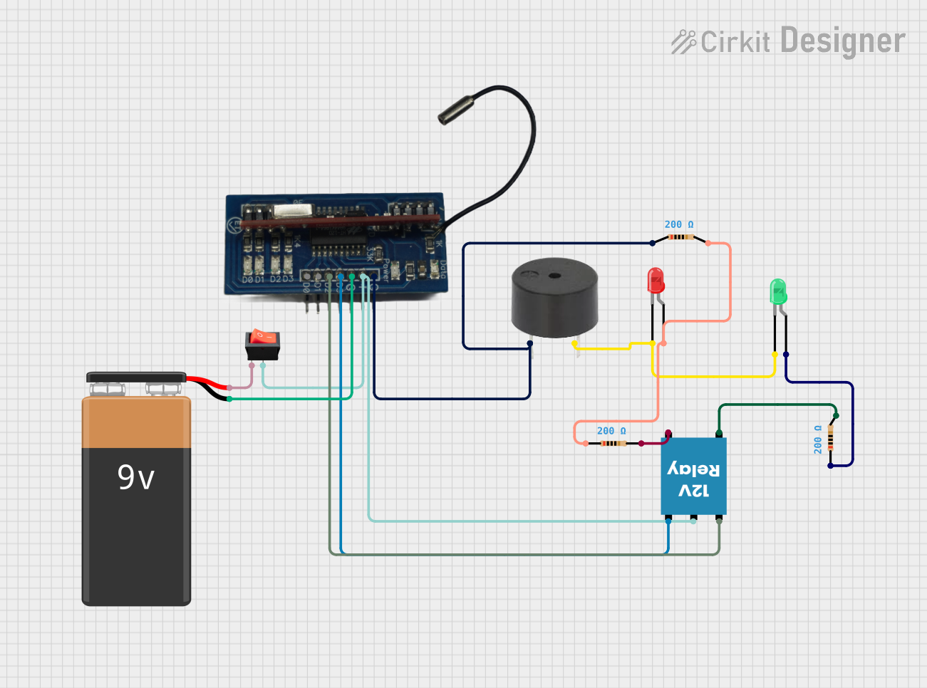 Image of receiver: A project utilizing relay in a practical application