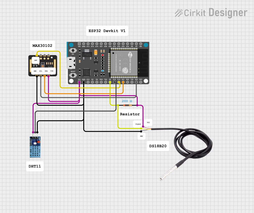 Image of Health Monitoring System: A project utilizing ESP32 Devkit V1 in a practical application