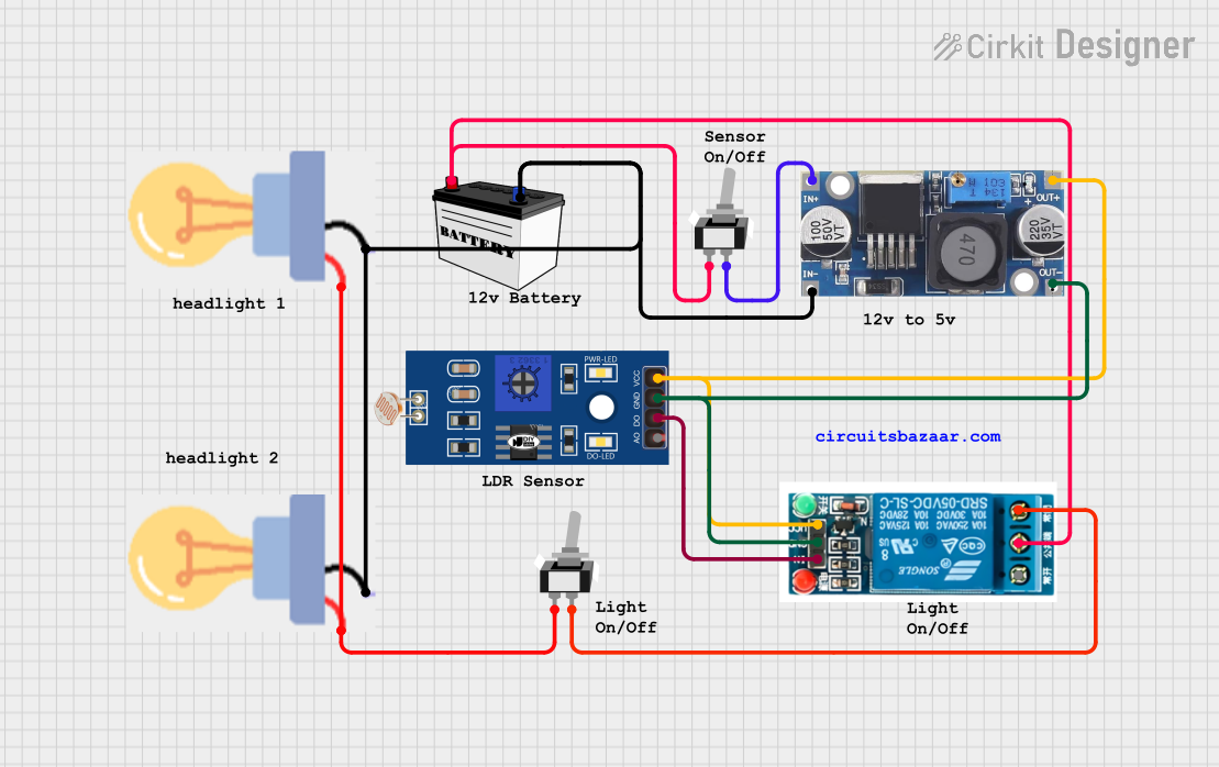 Image of automatic headlight control project : A project utilizing DPDT Relay in a practical application