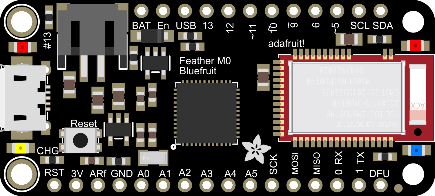 Image of Adafruit Feather M0 Bluefruit LE