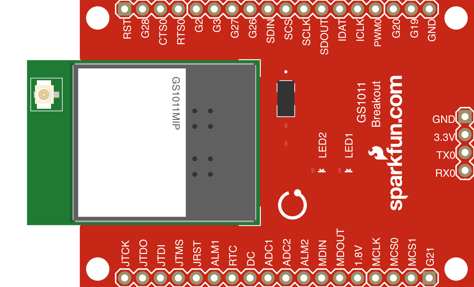 Image of GainSpan WiFi Breakout