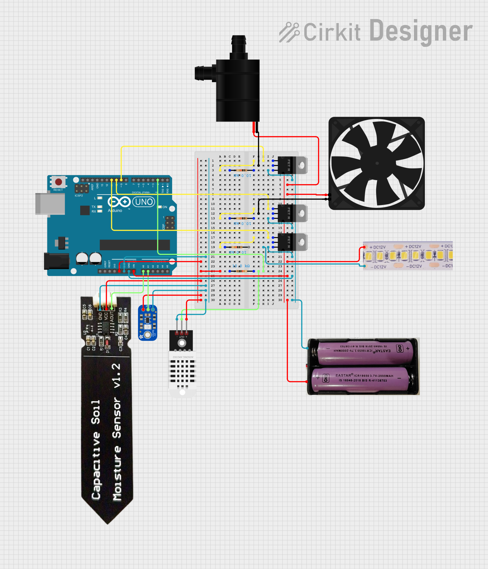 Image of terrarium_circuit: A project utilizing Flora SI1145 UV Sensor in a practical application