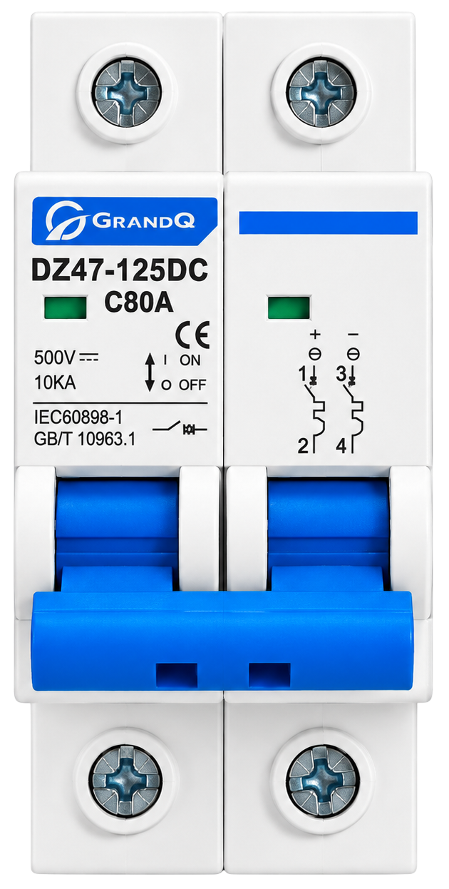Image of DC Circuit breaker BLAGAIN 80A DC MPPT to Bat